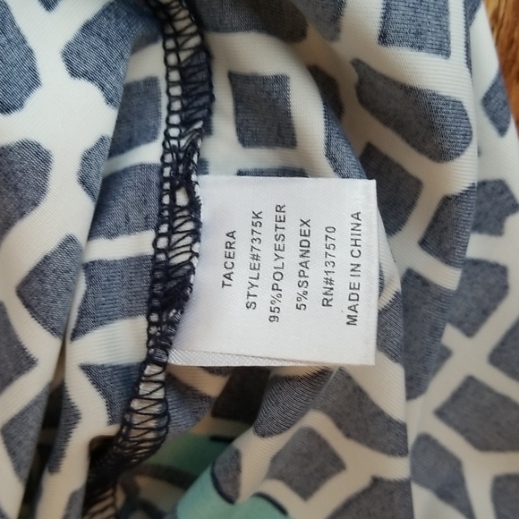 (S) Tacera Geometric Print Loose ¾ Sleeve V Neck Tunic Dress Vacation Summer - Picture 8 of 10